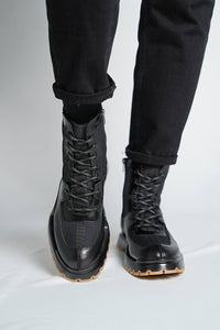 Bojoni Omaha Leather Black Boots Shoes