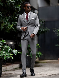 Grey Slim-Fit Suit 3-Piece