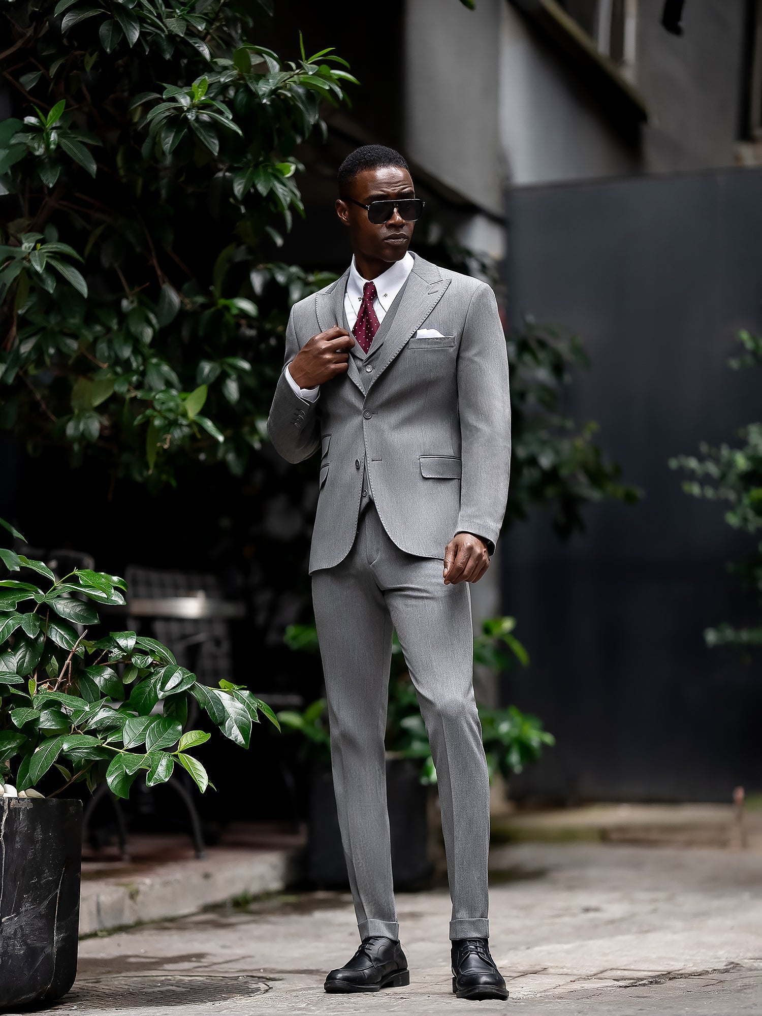 Grey Slim-Fit Suit 3-Piece