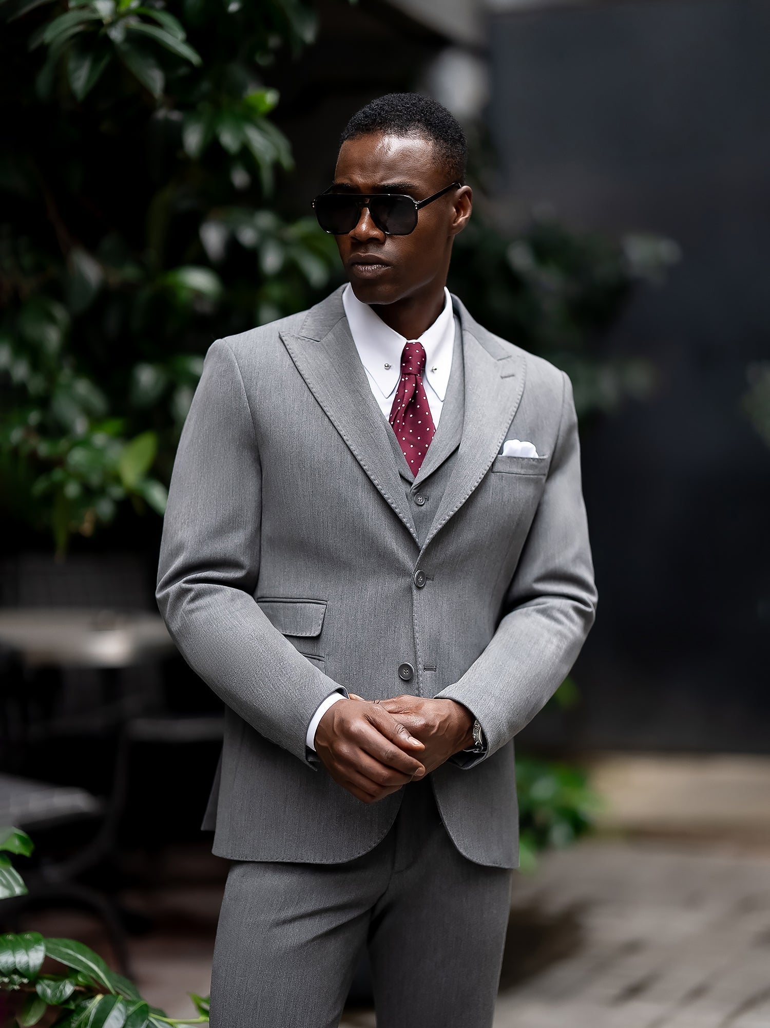 Grey Slim-Fit Suit 3-Piece