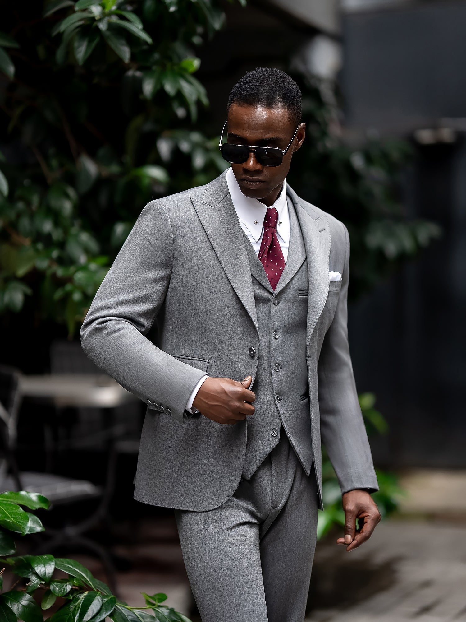 Grey Slim-Fit Suit 3-Piece