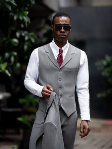 Grey Slim-Fit Suit 3-Piece