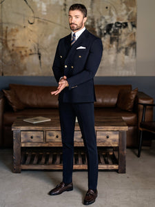 Navy Double Breasted Suit 2-Piece