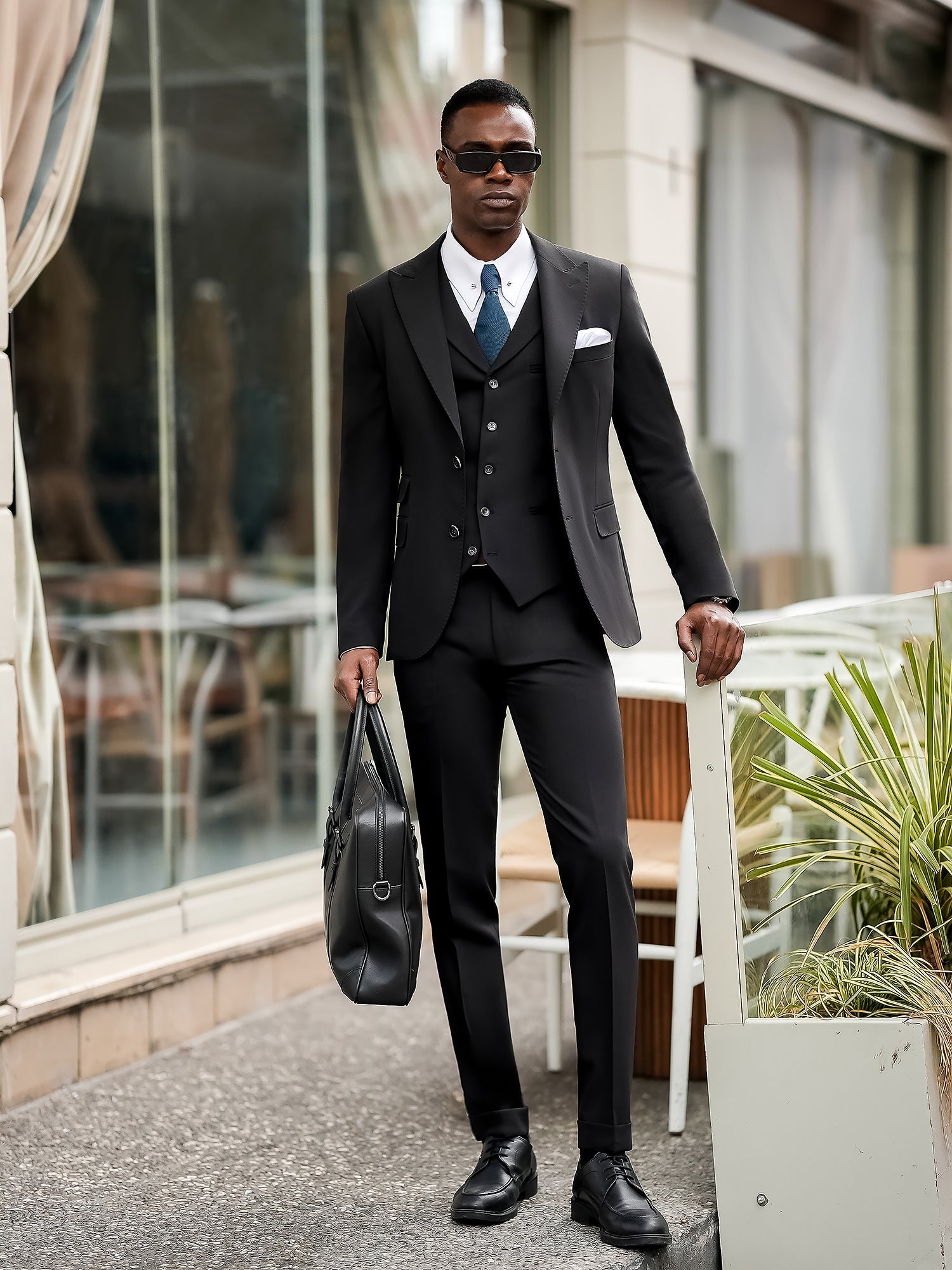 Black Slim-Fit Suit 3-Piece