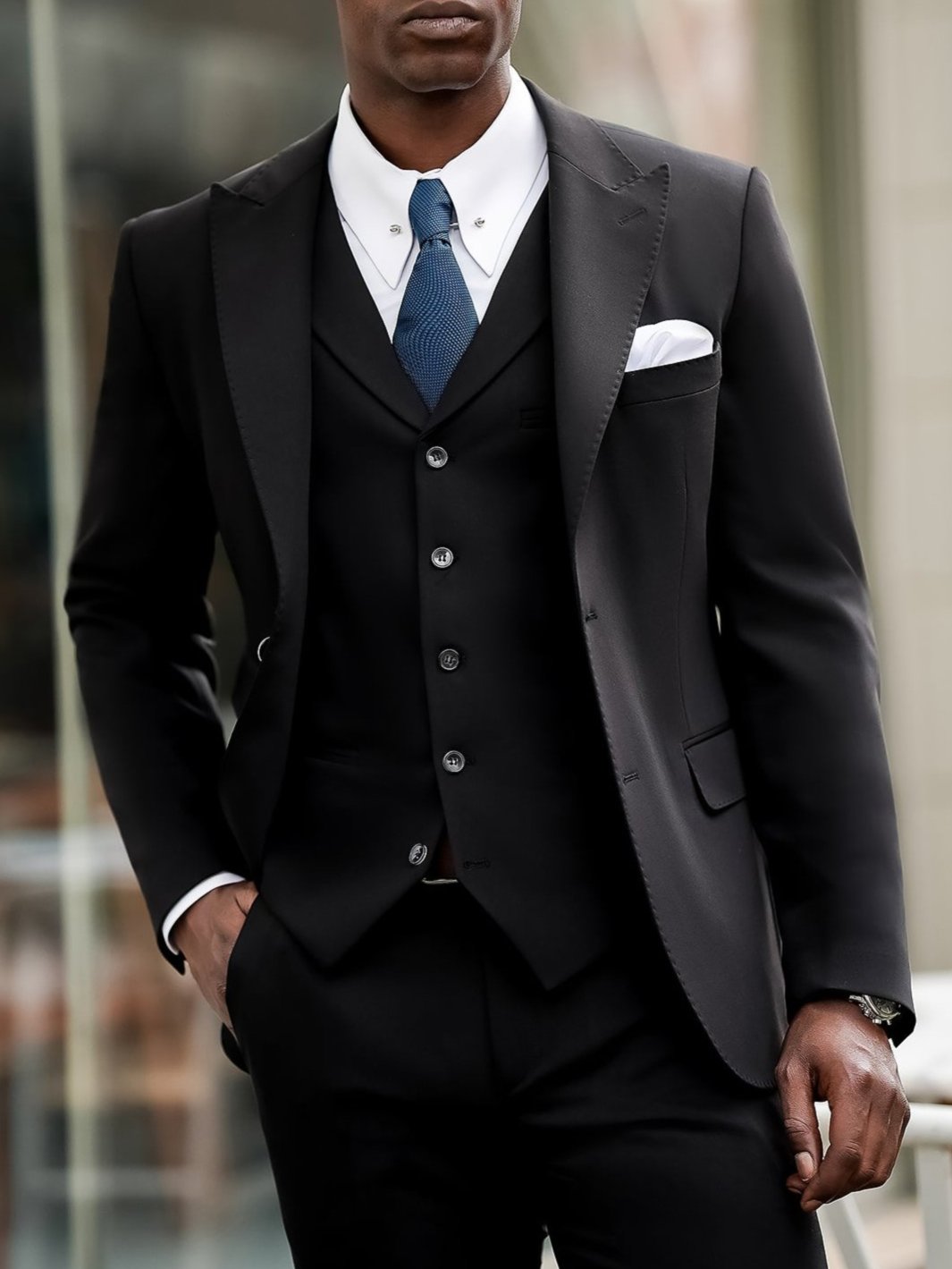 Black Slim-Fit Suit 3-Piece