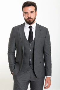 Bojoni Capena Anthracite Wool Slim Fit Suit