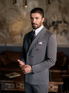 Grey Double Breasted Suit 2-Piece