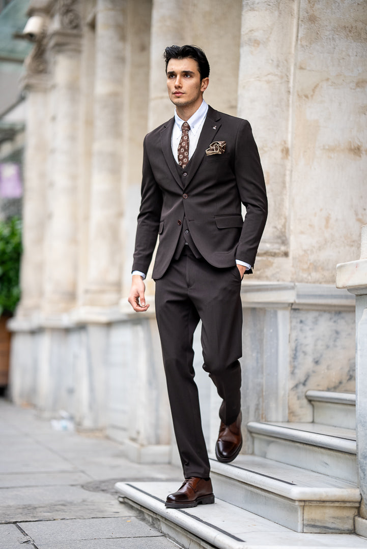 Bojoni Omaha Brown Slim Fit Suit