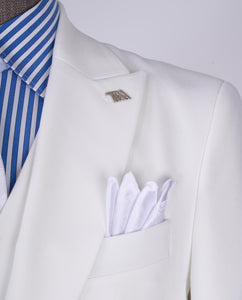 Bojoni Chicago Slim Fit Special Design White Suit