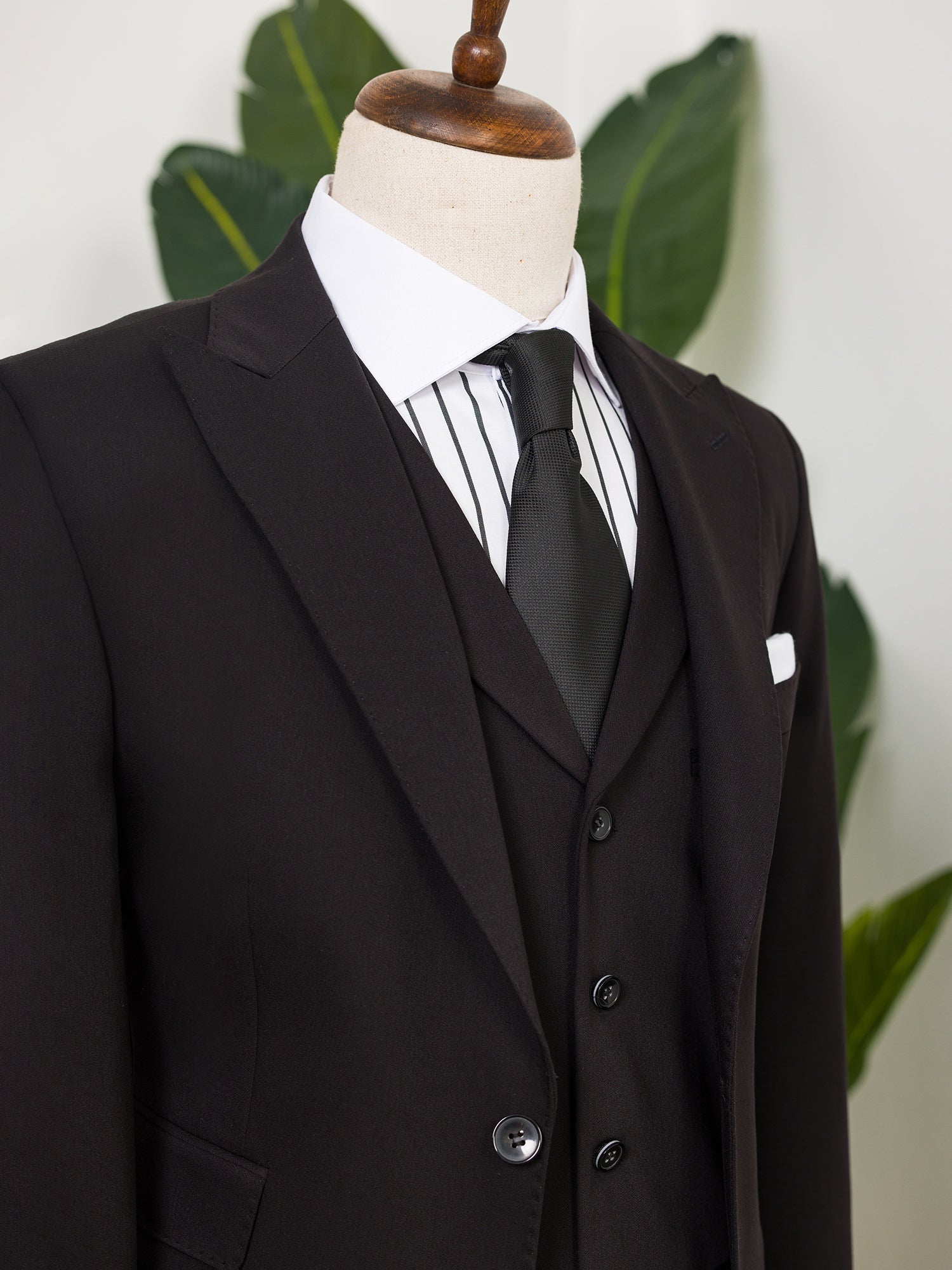 Black Slim-Fit Suit 3-Piece