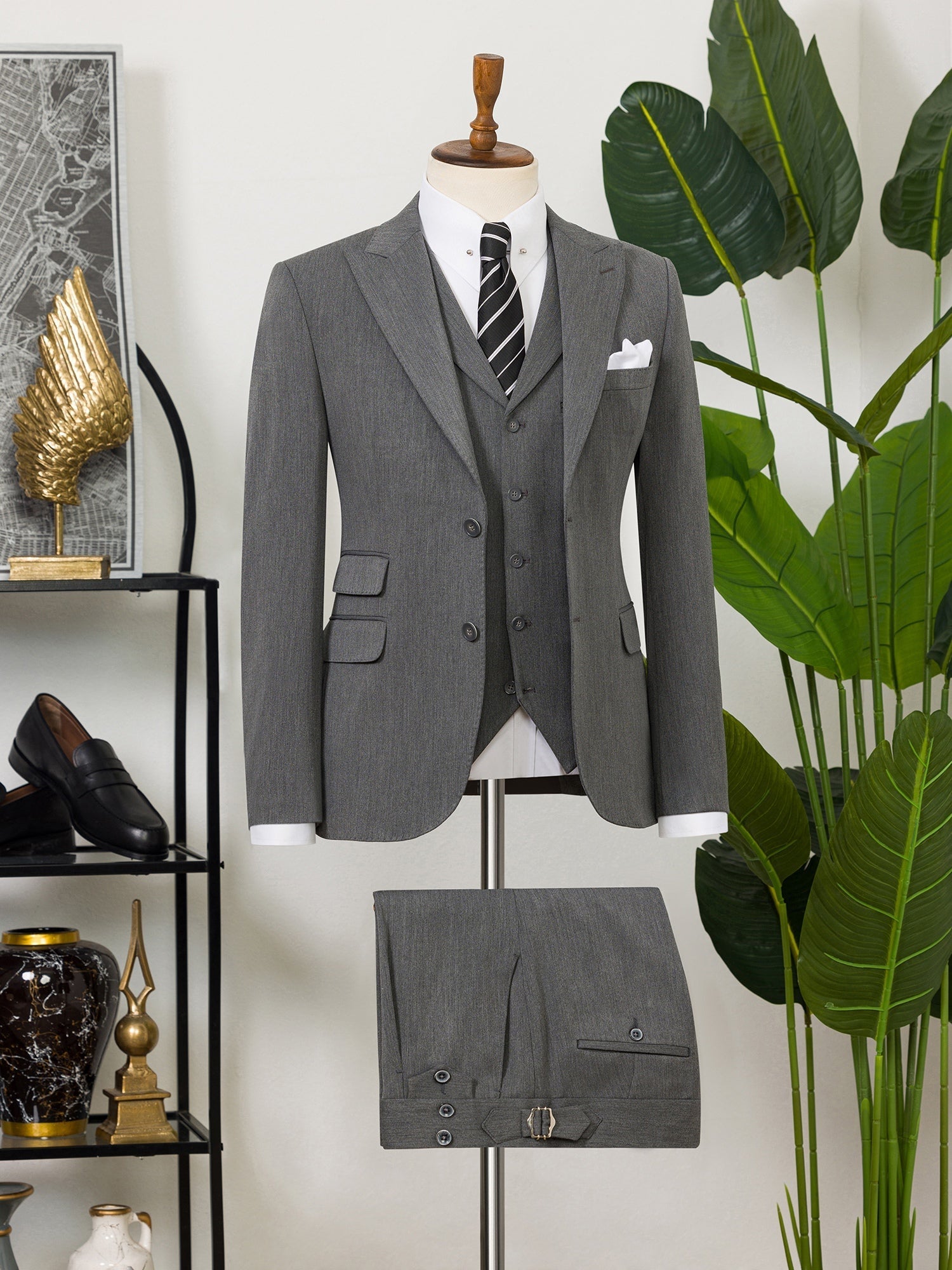 Grey Slim-Fit Suit 3-Piece