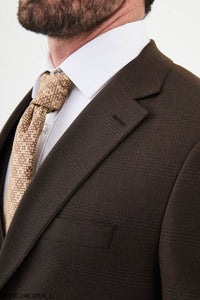 Bojoni Belmonte Brown Plaid Classic Slim Fit Suit