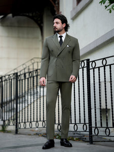 Khaki Double Breasted Suit 2-Piece