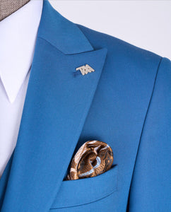 Bojoni Chicago Slim Fit Special Design Blue Suit