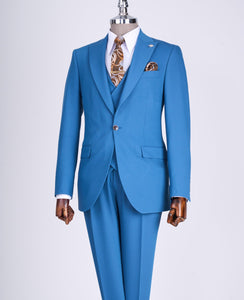 Bojoni Chicago Slim Fit Special Design Blue Suit