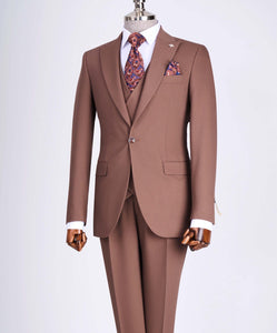 Bojoni Chicago Slim Fit Special Design Tile Suit