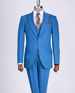 Bojoni Chicago Slim Fit Special Design Blue Suit