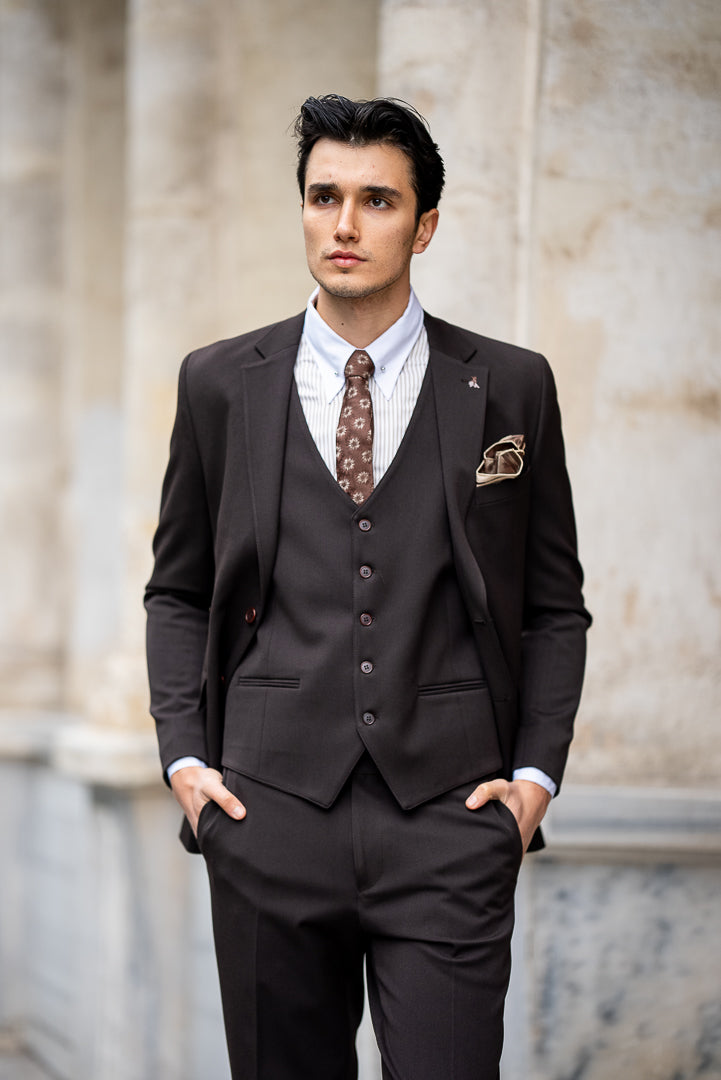 Bojoni Omaha Brown Slim Fit Suit