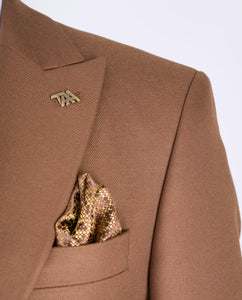 Bojoni Chicago Slim Fit Special Design Brown Suit