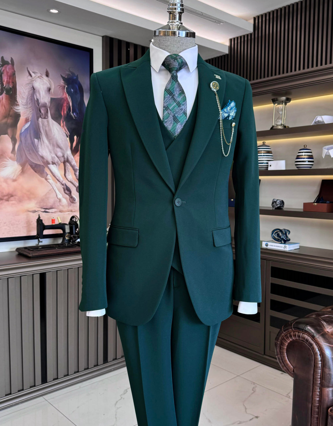 Bojoni Paul Green  Slim Fit Suit