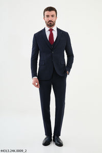 Bojoni Belmonte Navy Blue Classic Slim Fit Suit