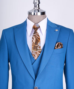 Bojoni Chicago Slim Fit Special Design Blue Suit