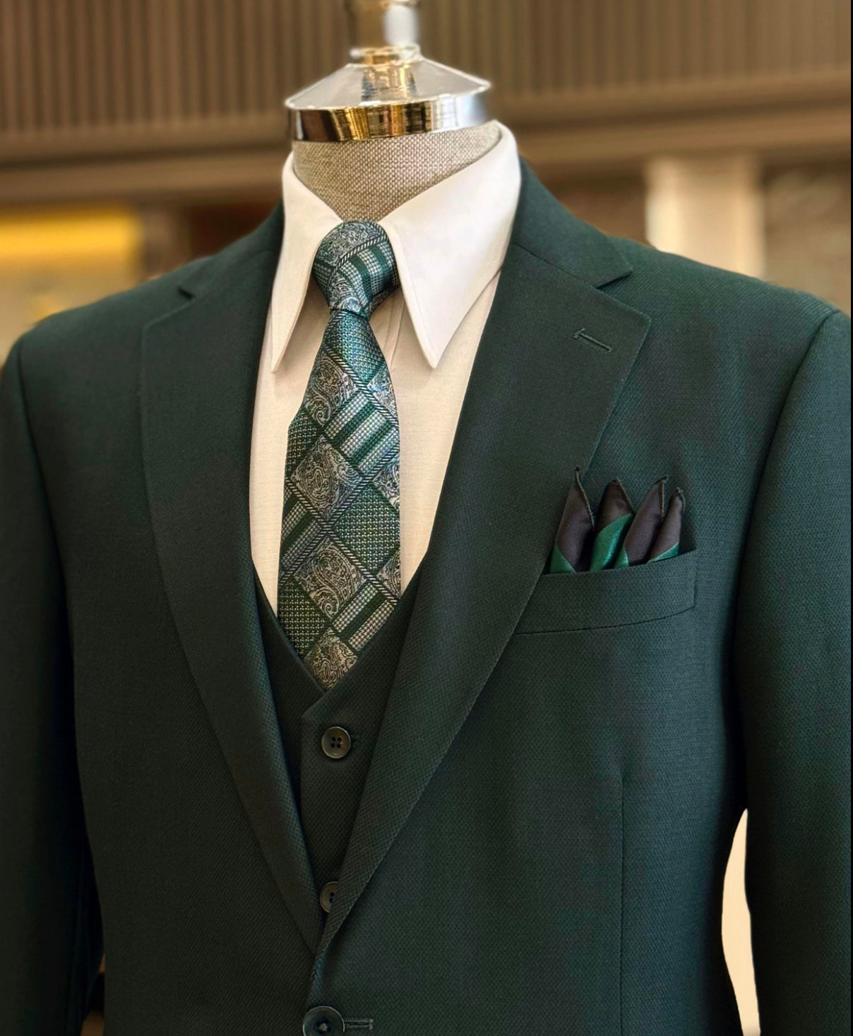 Bojoni Valencia Green  Slim Fit Suit