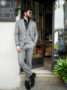 Grey Slim-Fit Suit 3-Piece