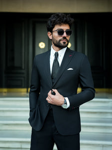 Black Modern-Fit Suit 3-Piece