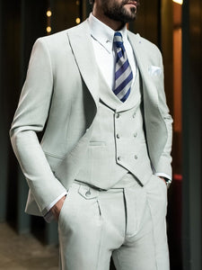 Grey Modern-Fit Suit 3-Piece