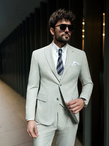 Grey Modern-Fit Suit 3-Piece