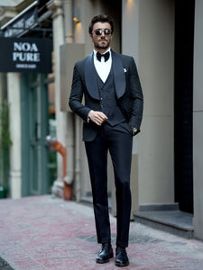 Black Slim-Fit Tuxedo 3-Piece