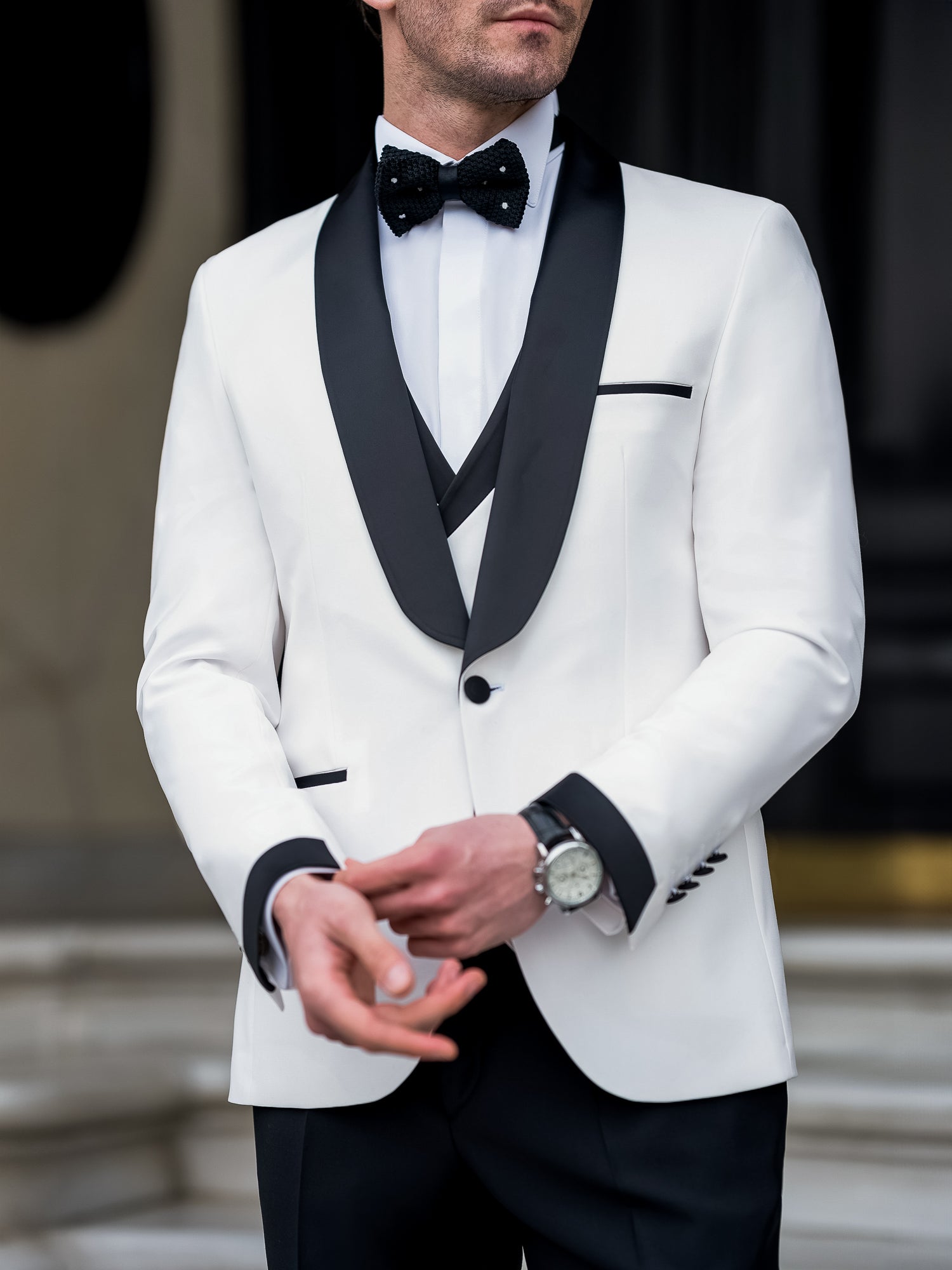 White Slim-Fit Tuxedo 3-Piece