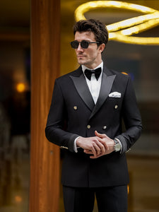 Black Double Breasted Tuxedo 2-Piece