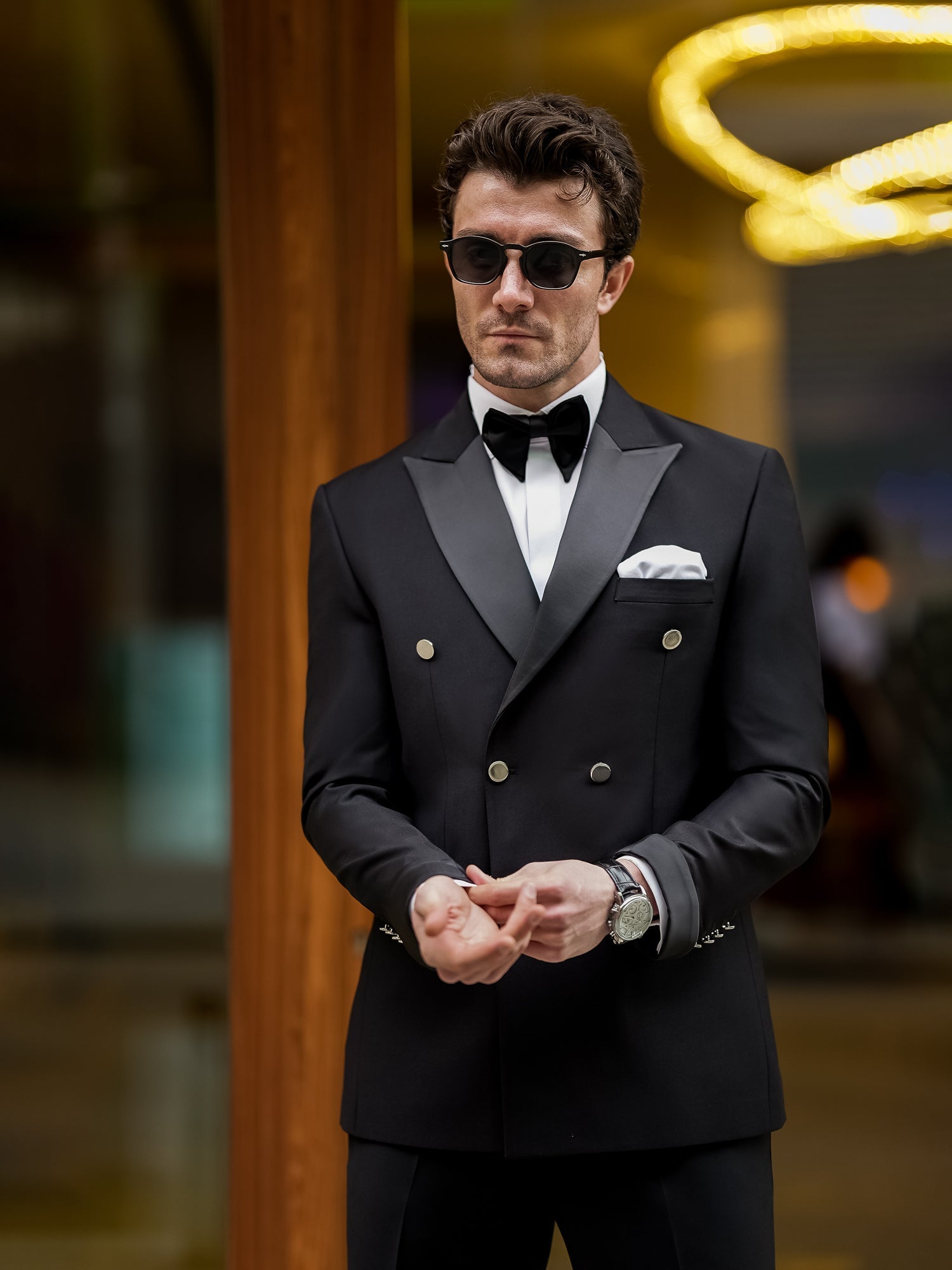 Black Double Breasted Tuxedo 2-Piece