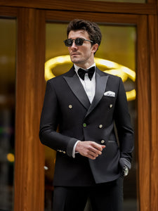 Black Double Breasted Tuxedo 2-Piece