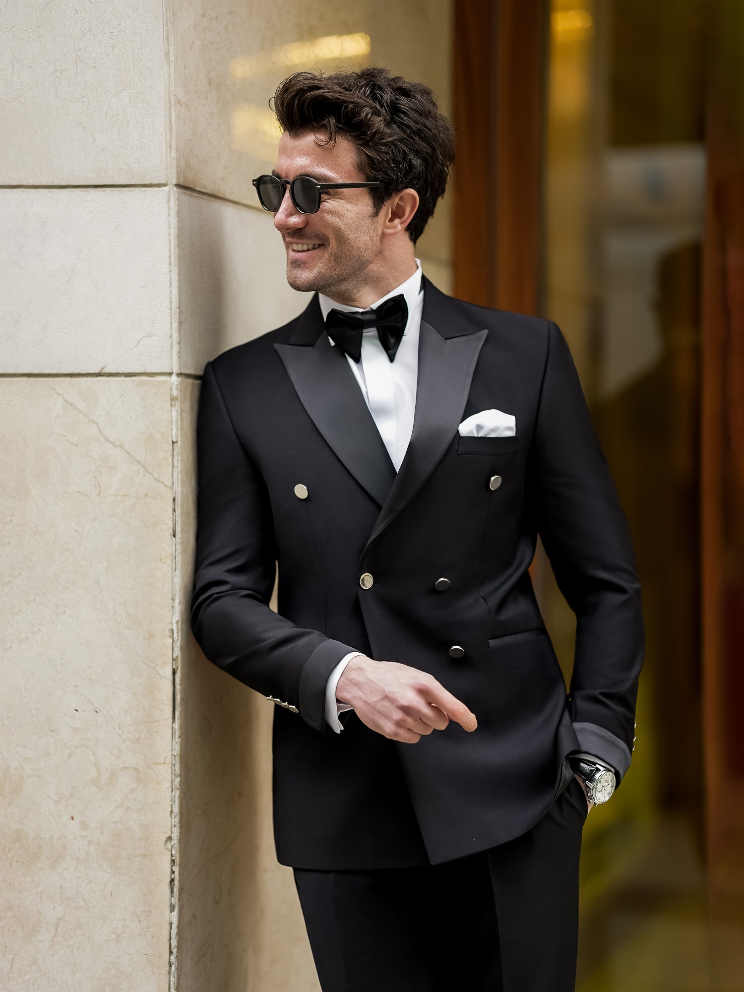 Black Double Breasted Tuxedo 2-Piece