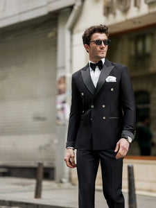 Black Double Breasted Tuxedo 2-Piece