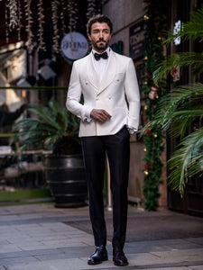 White Double Breasted Tuxedo 2-Piece