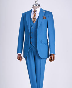 Bojoni Chicago Slim Fit Special Design Blue Suit