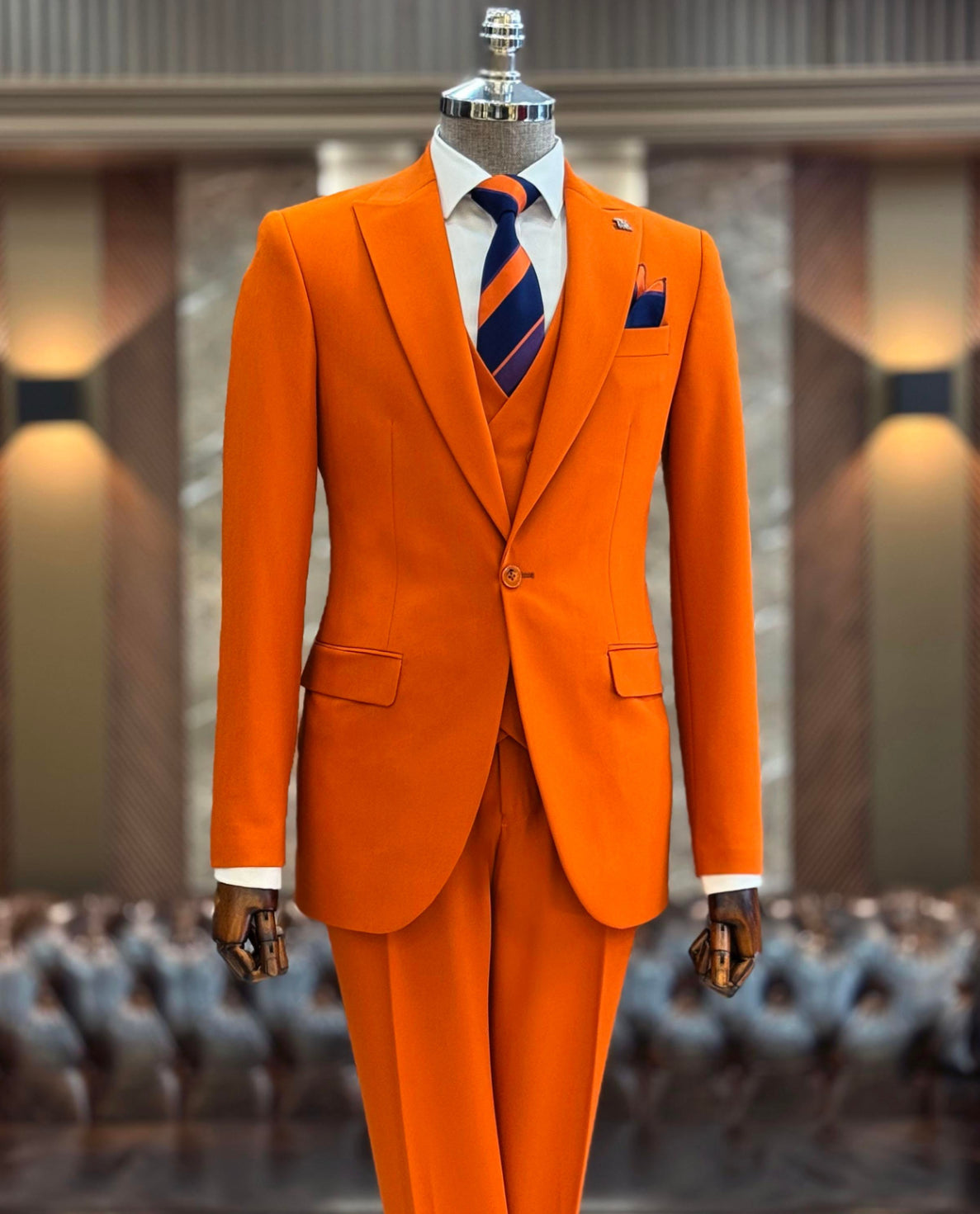 Bojoni Oxford Orange Slim Fit Suit