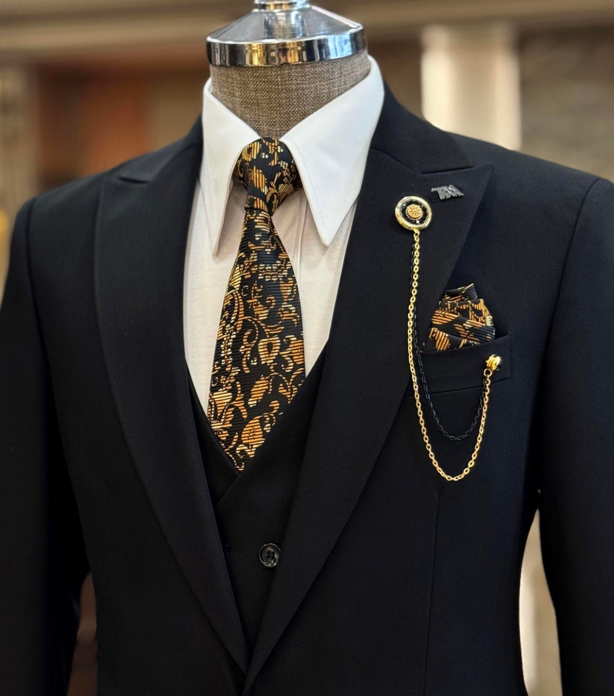 Bojoni Oxford Black Slim Fit Suit