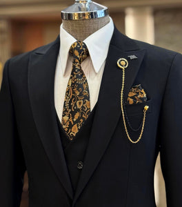 Bojoni Oxford Black Slim Fit Suit