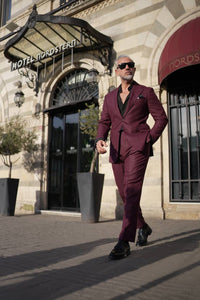 Bojoni Palermo Burgundy Slim Fit 2 Piece  Suit