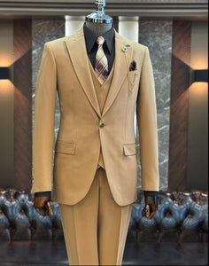 Bojoni Oxford Caramel Slim Fit Suit