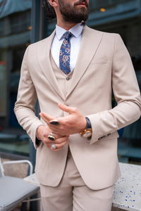 Bojoni Doral Slim Fit Classic Cream Suit