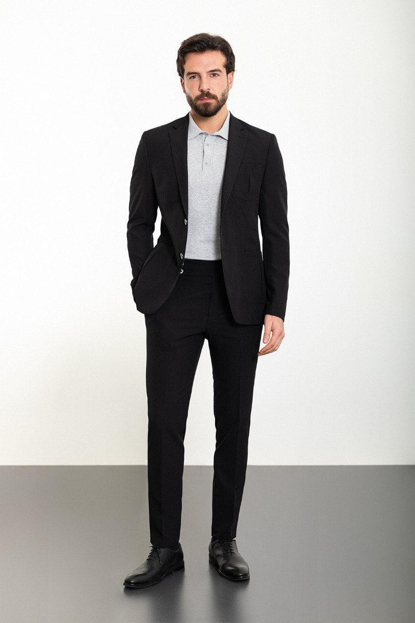 Bojoni Trivento Black 2 Pieces Slim Fit Suit