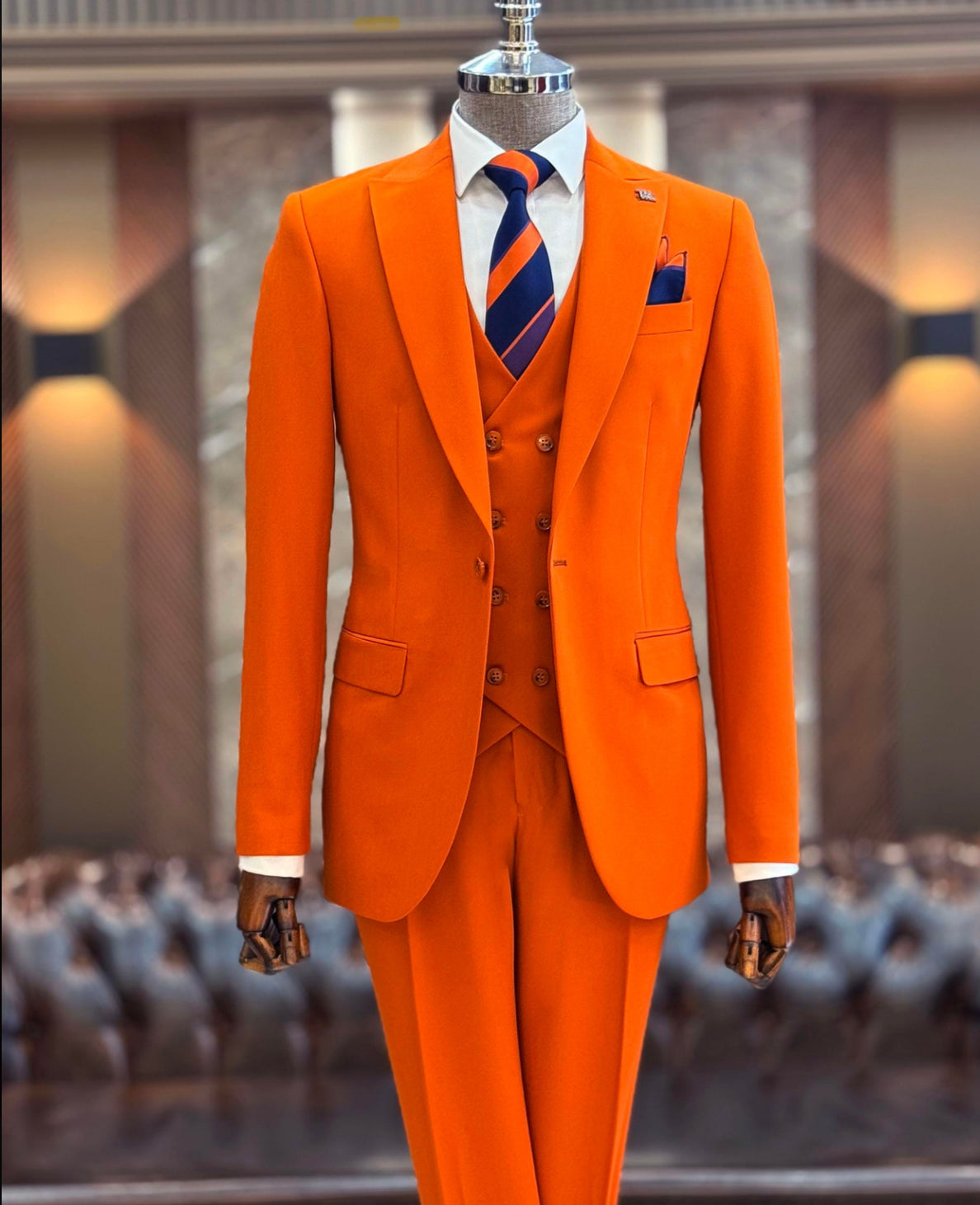 Bojoni Oxford Orange Slim Fit Suit