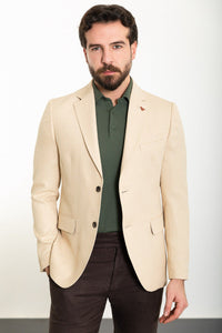 Bojoni Pezza Slim Fit Beige Blazer