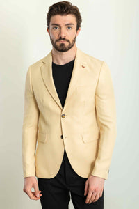 Bojoni Pezza Slim Fit Beige Blazer